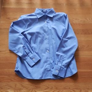 Wrinkle Free Broadcloth Blue Button Down Sz 16